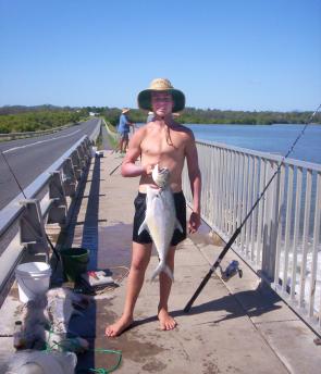 Travis Jealous landed this queenfish from the Causeway Lake Bridge.